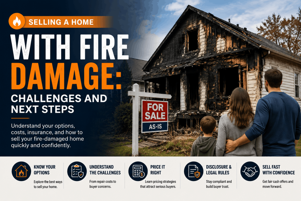 how to sell fire damage home