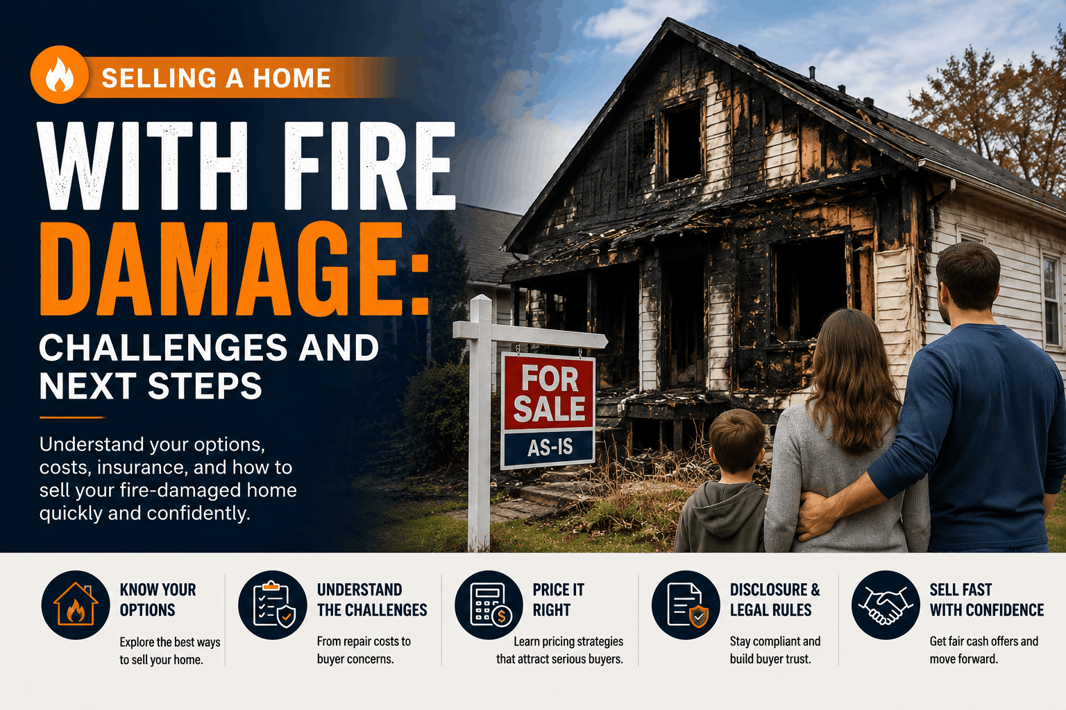 how to sell fire damage home